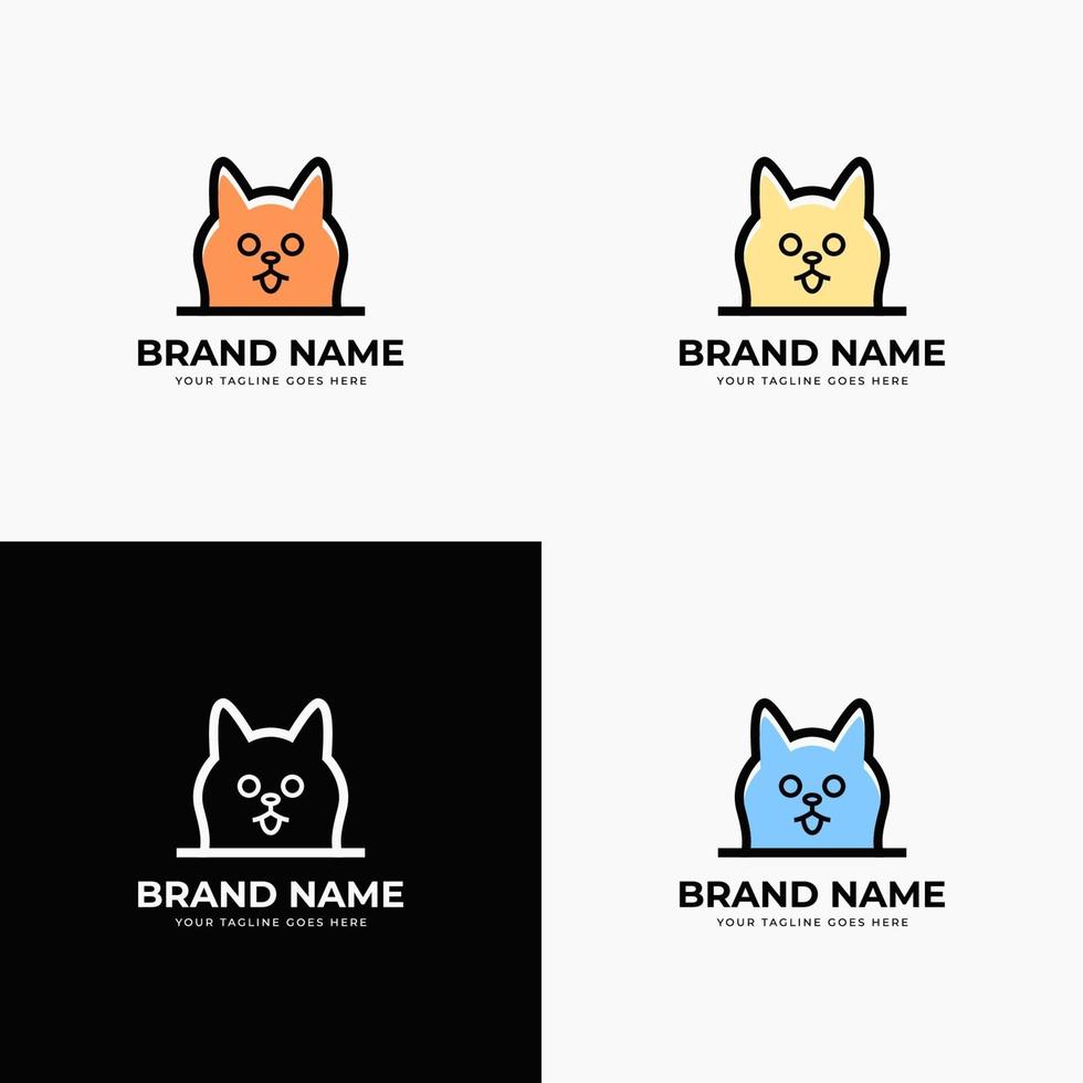 créatif moderne minimaliste ligne art style minimaliste tête de chat logo design concept modèle illustration vectorielle pour animalerie entreprise marque ou démarrage d'entreprise vecteur