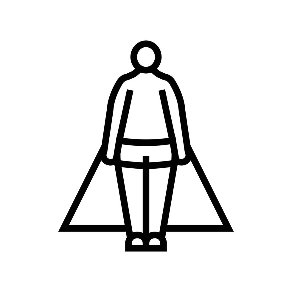 poire Masculin corps type ligne icône vecteur illustration