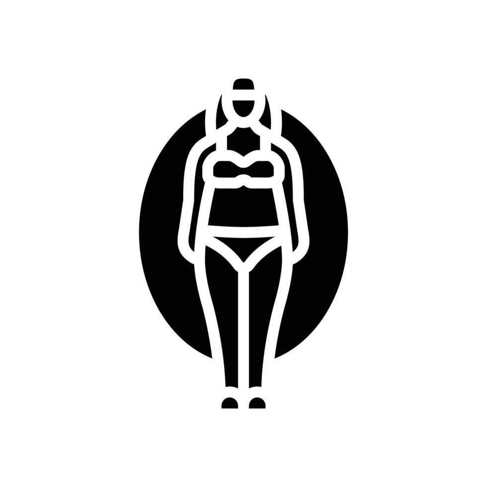 Pomme femelle corps type glyphe icône vecteur illustration