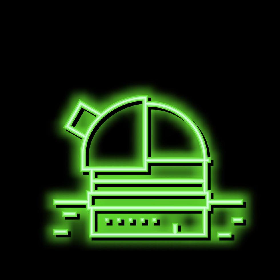 observatoire planétarium néon lueur icône illustration vecteur