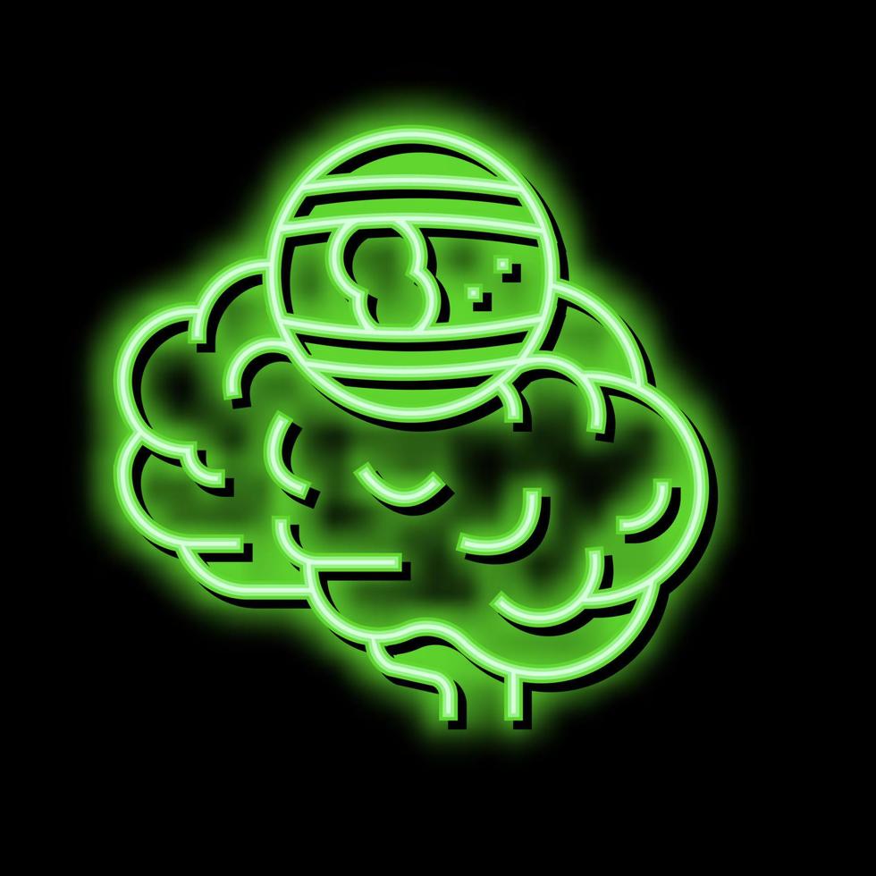 accident vasculaire cérébral cerveau problème néon lueur icône illustration vecteur