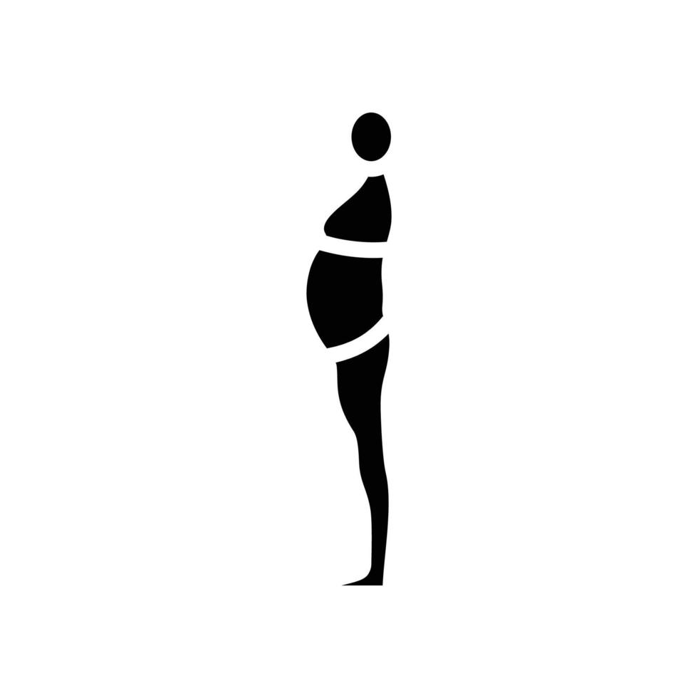 inactivité grand estomac corps type glyphe icône vecteur illustration