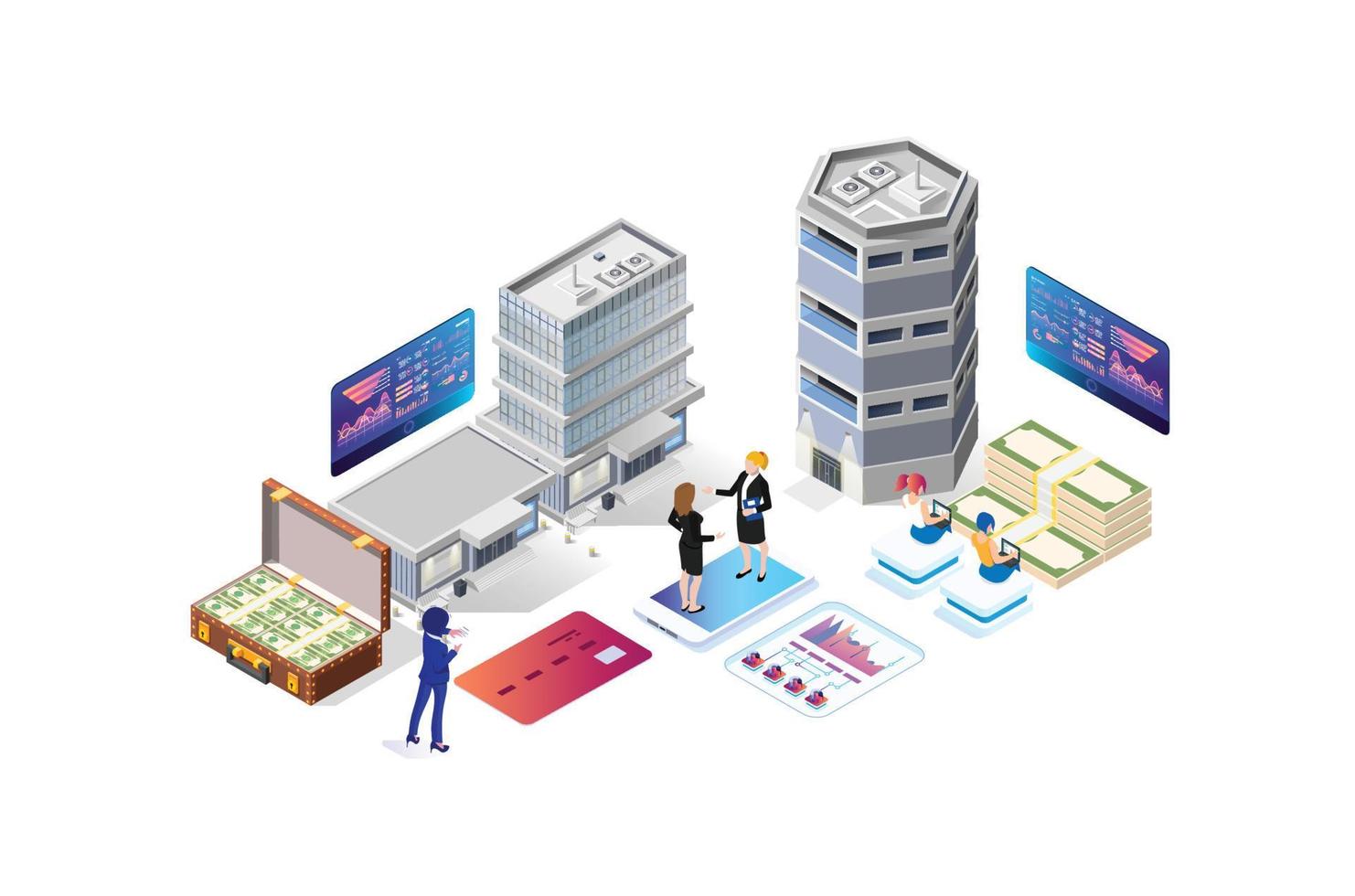 moderne isométrique Paiement les options illustration, la toile bannières, adapté pour schémas, infographies, livre illustration, Jeu actif, et autre graphique en relation les atouts vecteur