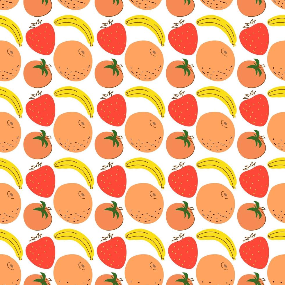 design plat de fruits modèle sans couture vecteur