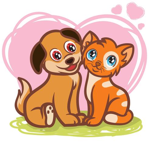 Chiots et chatons vecteur