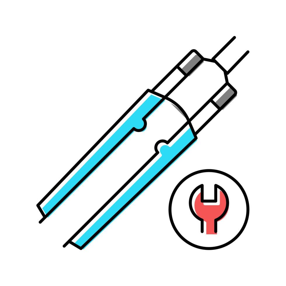 illustration vectorielle d'icône de couleur de redressement de fourche de vélo vecteur