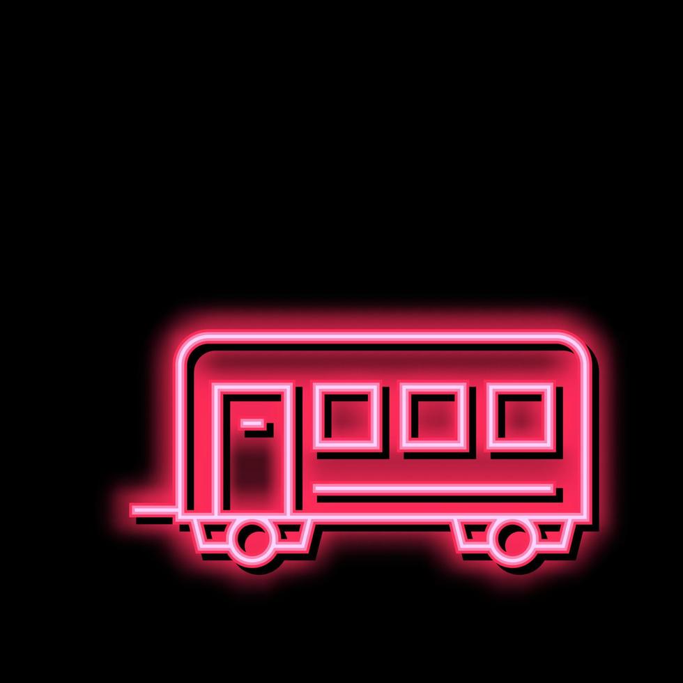 les passagers transport bande annonce néon lueur icône illustration vecteur