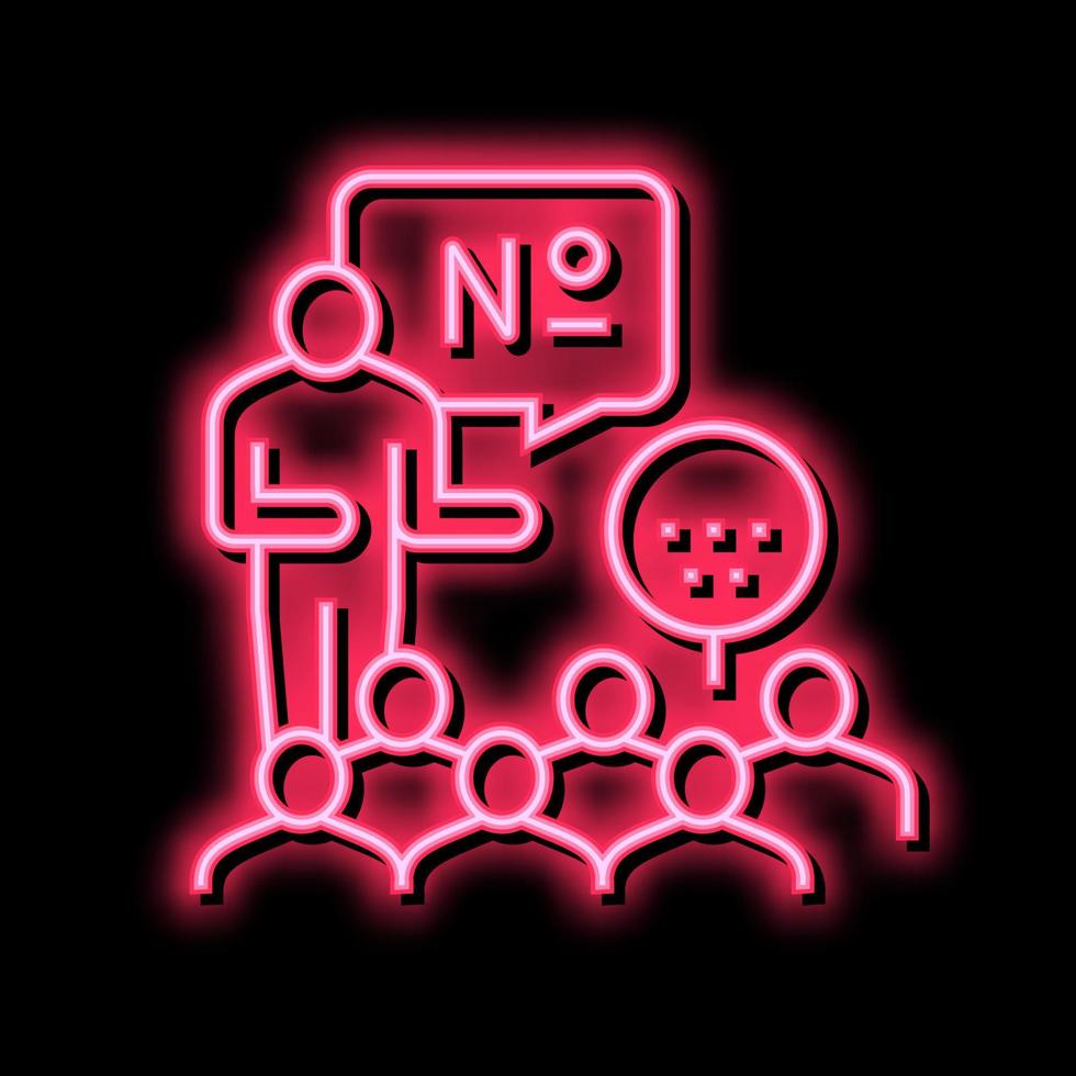 joueurs en jouant dans loto néon lueur icône illustration vecteur