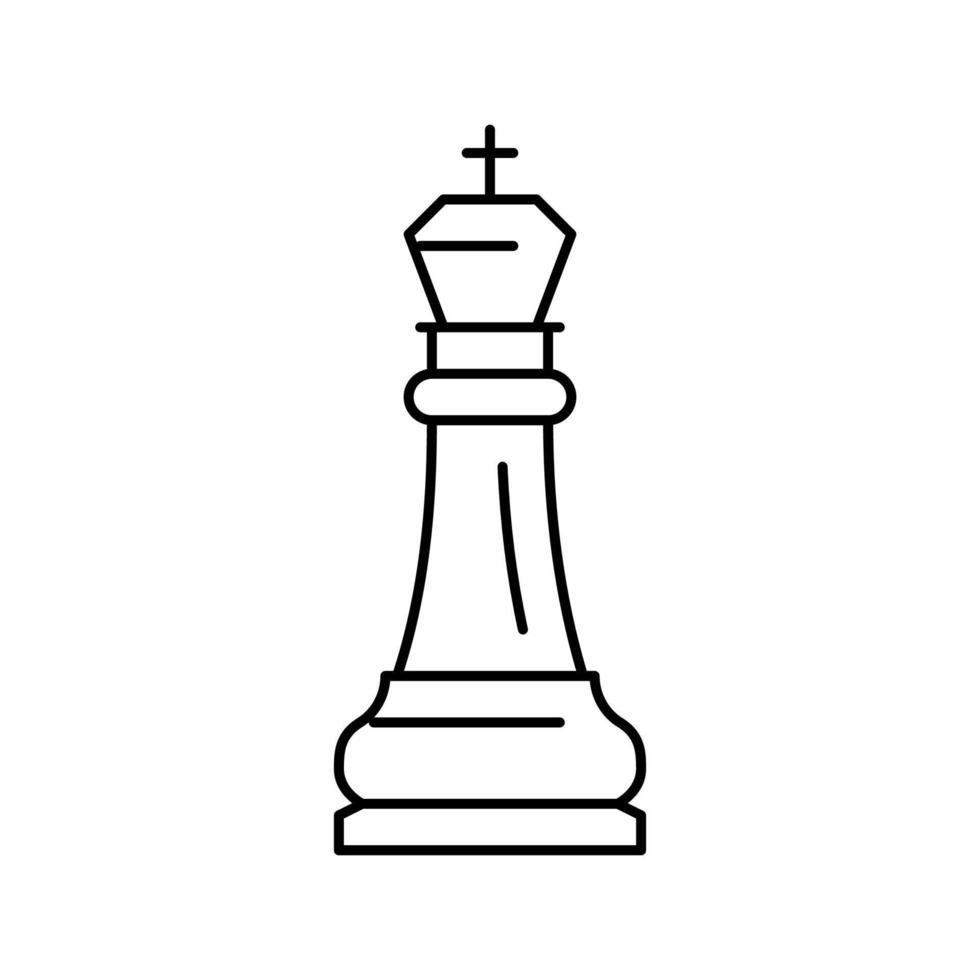 illustration vectorielle d'icône de ligne d'échecs roi vecteur