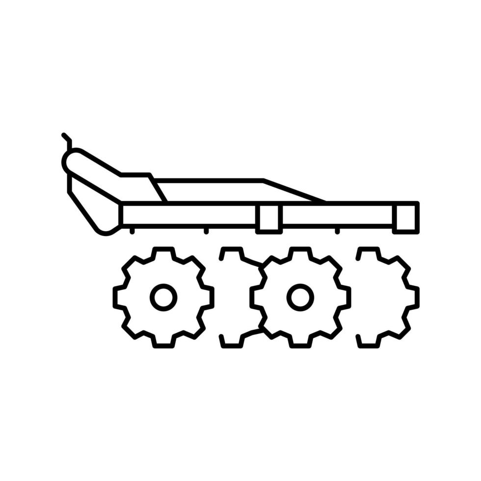 illustration vectorielle de l'icône de la ligne de l'équipement agricole de la herse vecteur