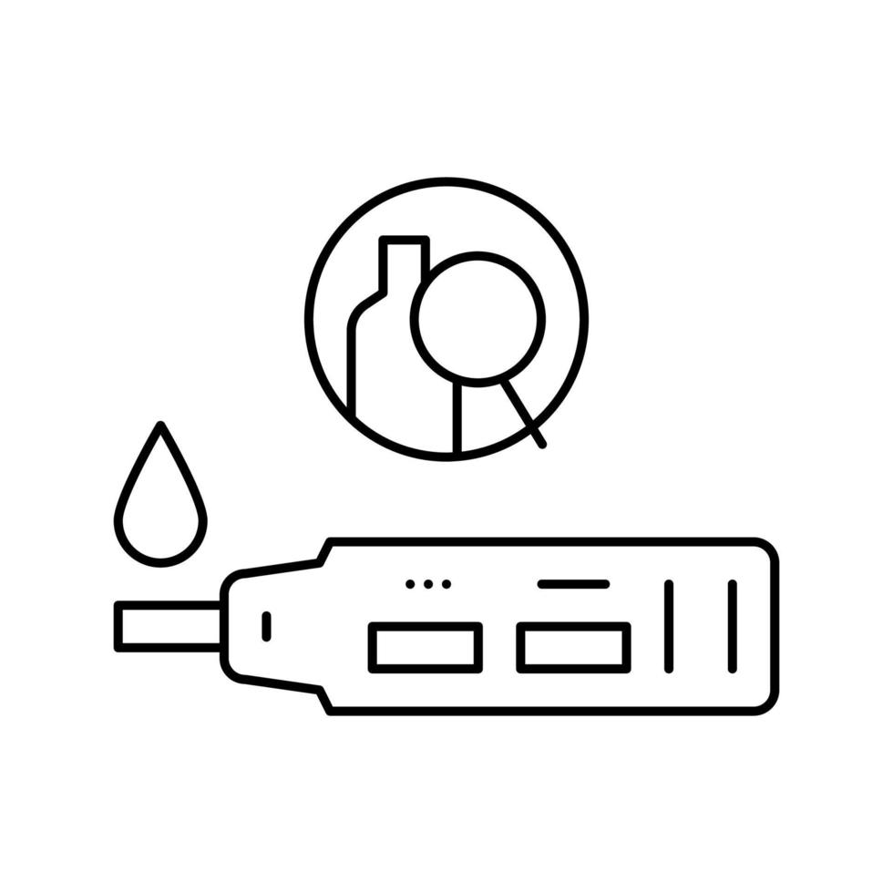 illustration vectorielle de l'icône de la ligne du dispositif de test d'alcool d'urine vecteur