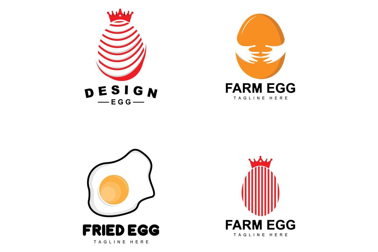 logo d'oeuf, conception de ferme d'oeufs, logo de poulet, vecteur de nourriture asiatique