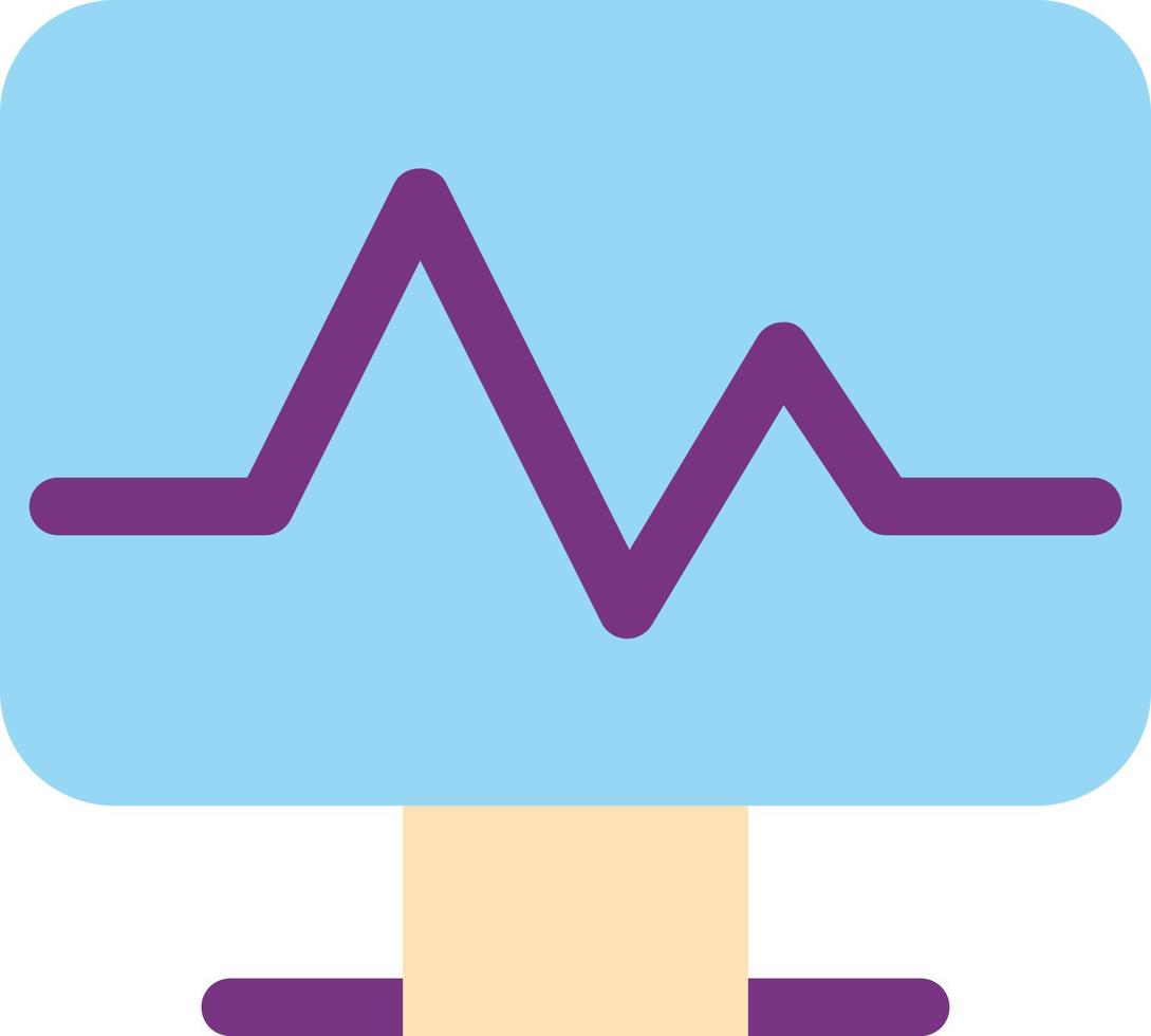 médical Logiciel plat Couleur ui icône. ordinateur programme. soins de santé les technologies. cardiogramme. Facile rempli élément pour mobile application. coloré solide pictogramme. vecteur isolé rgb illustration