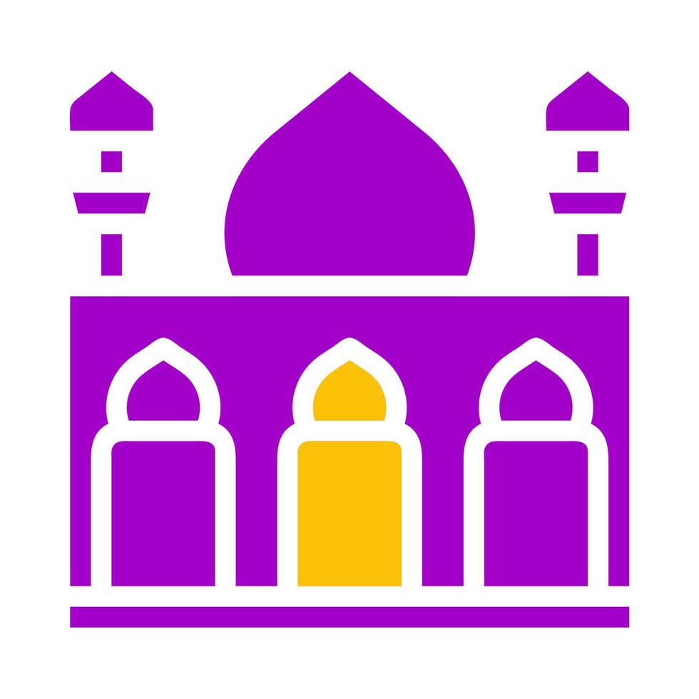 mosquée icône solide violet Jaune style Ramadan illustration vecteur élément et symbole parfait.