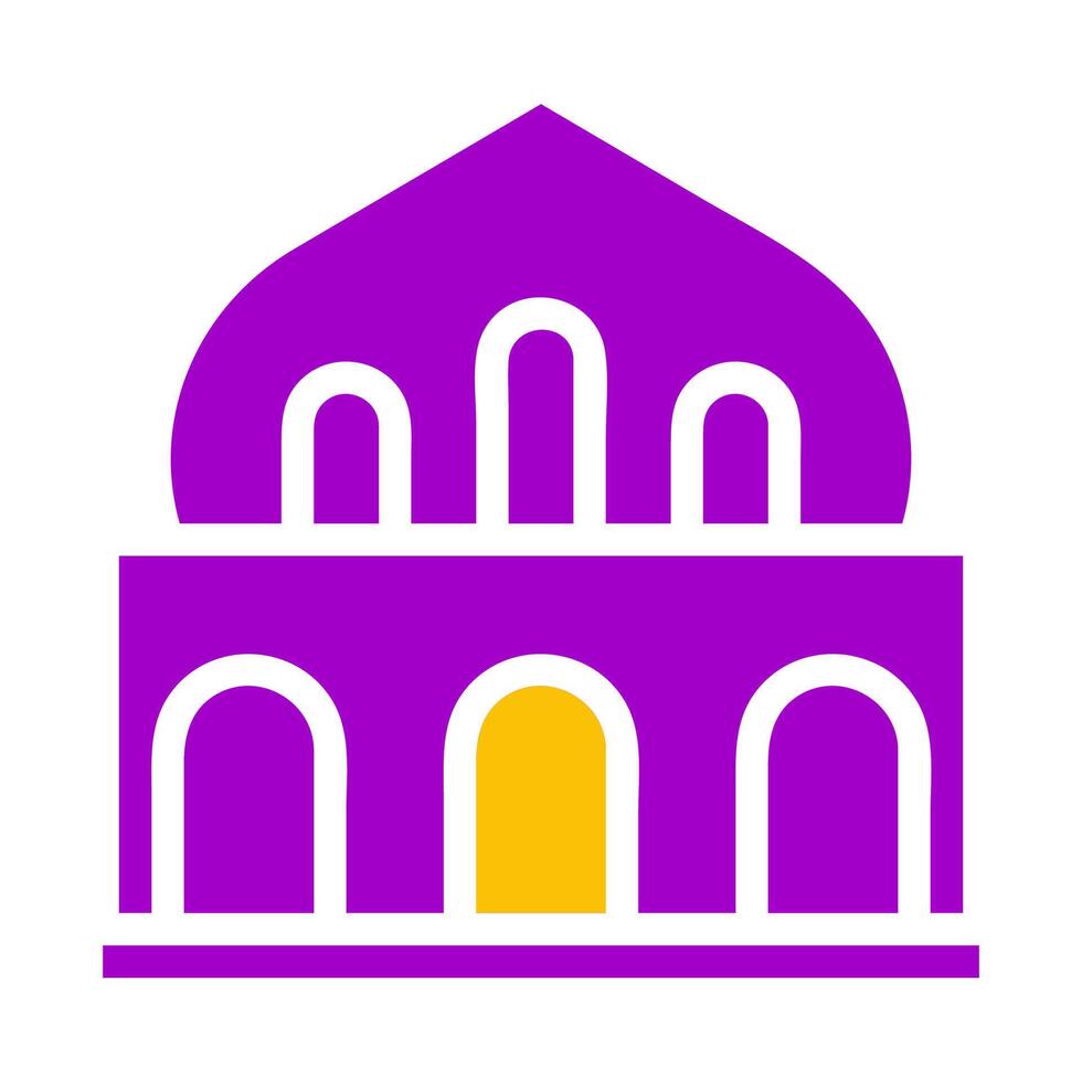 mosquée icône solide violet Jaune style Ramadan illustration vecteur élément et symbole parfait.