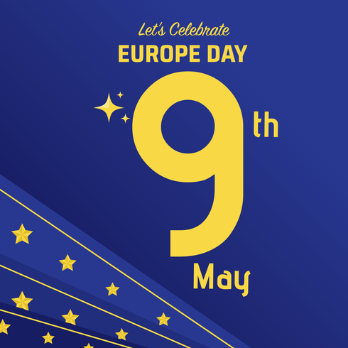 Contexte de célébration de la journée de l'Europe vecteur