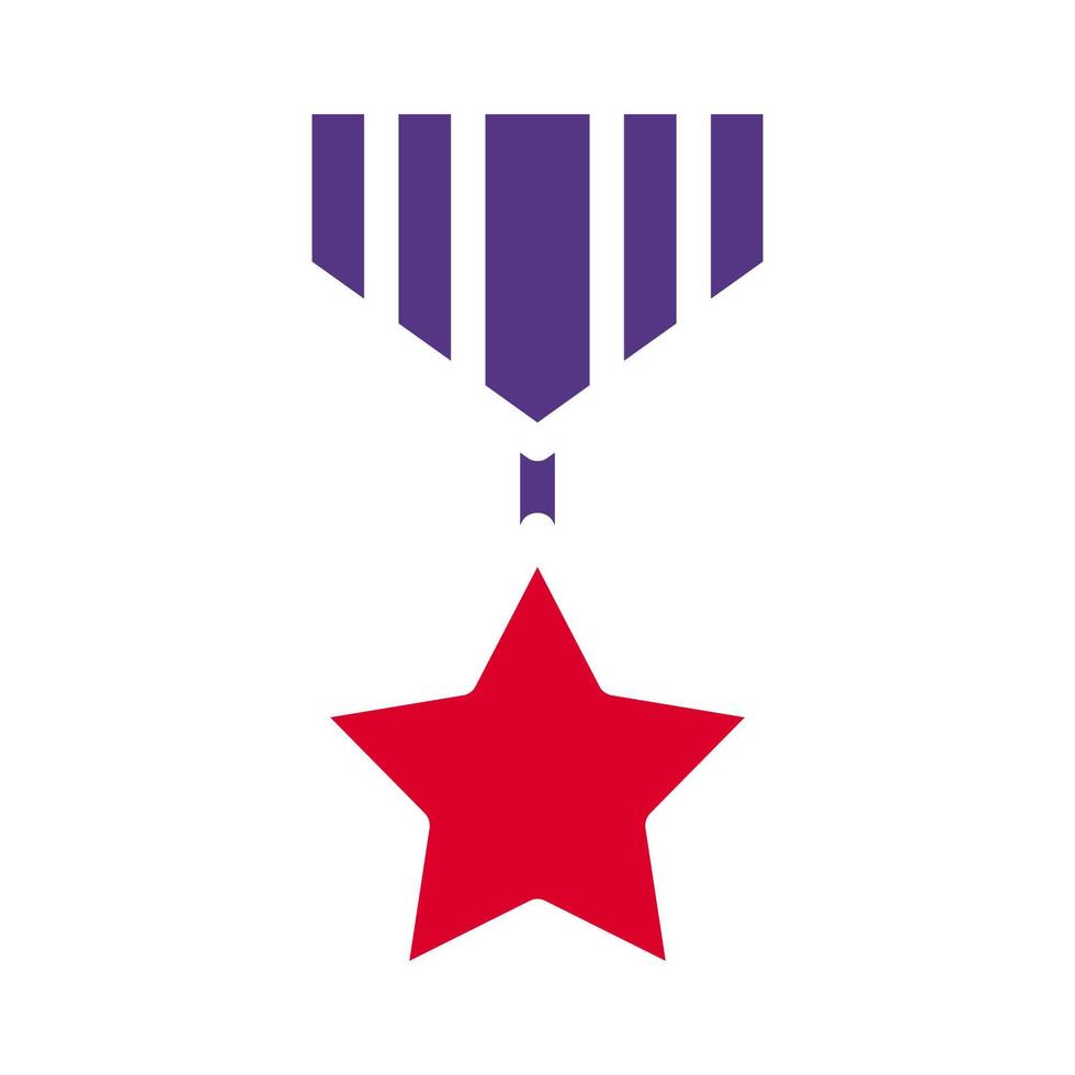 médaille icône solide rouge violet style militaire illustration vecteur armée élément et symbole parfait.