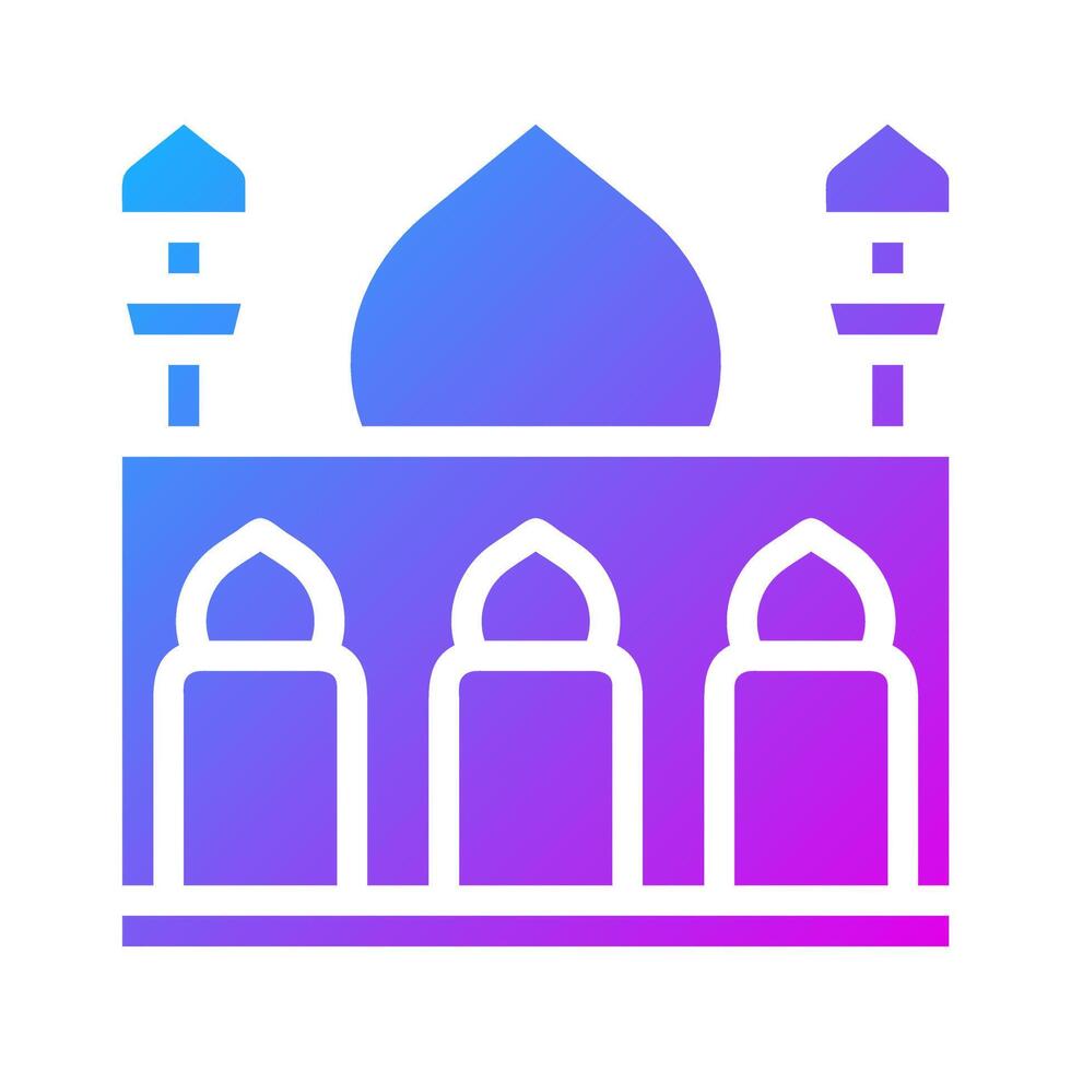 mosquée icône solide pente violet style Ramadan illustration vecteur élément et symbole parfait.