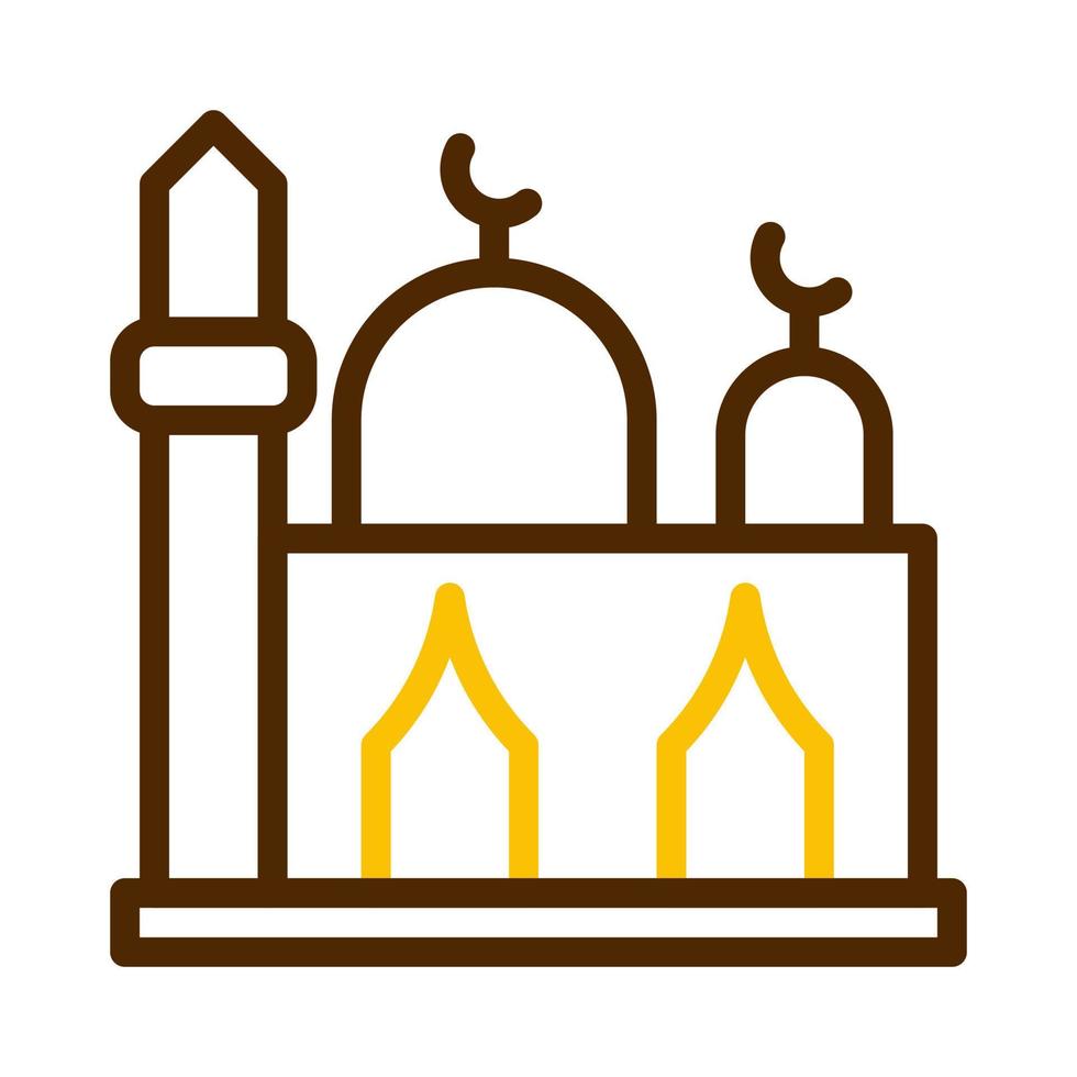 mosquée icône bicolore marron Jaune style Ramadan illustration vecteur élément et symbole parfait.