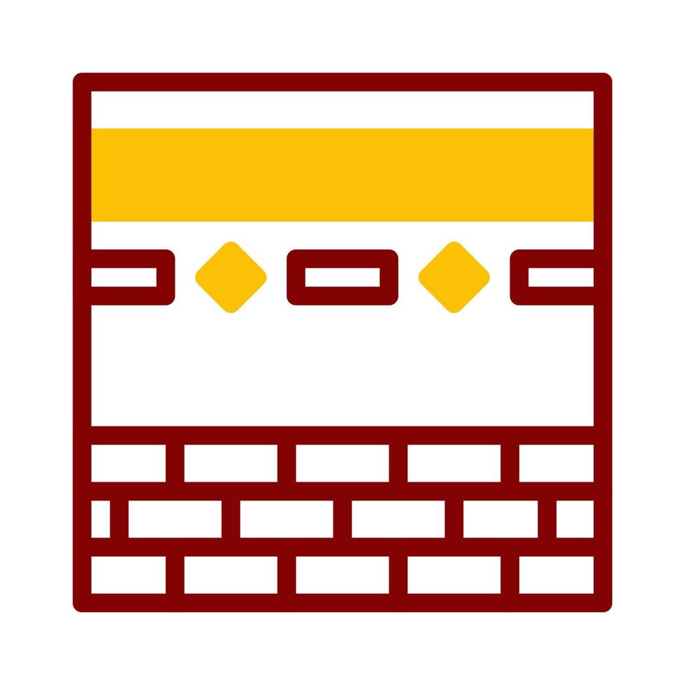 kaaba icône bichromie rouge Jaune style Ramadan illustration vecteur élément et symbole parfait.