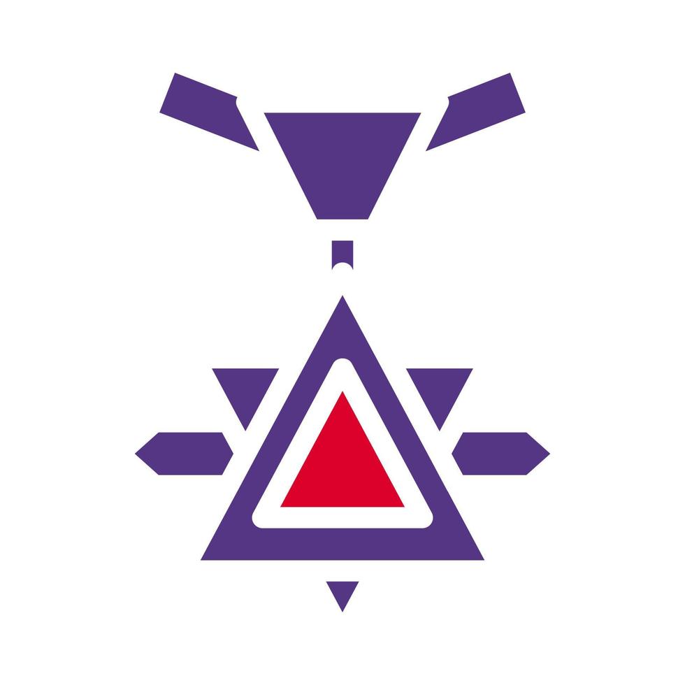 médaille icône solide rouge violet style militaire illustration vecteur armée élément et symbole parfait.