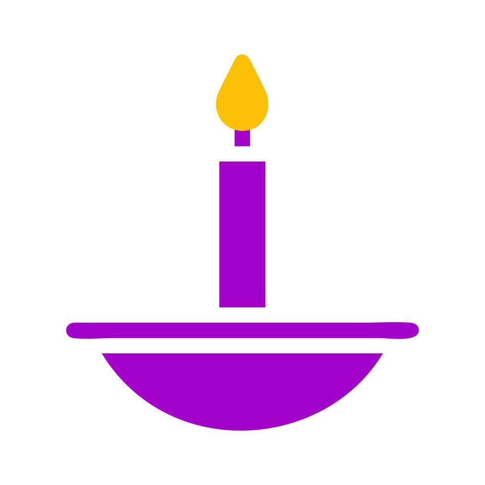 bougie icône solide violet Jaune style Ramadan illustration vecteur élément et symbole parfait.