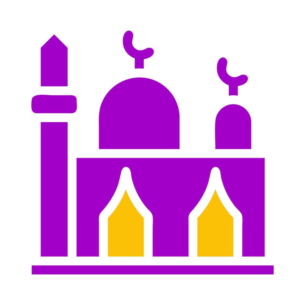 mosquée icône solide violet Jaune style Ramadan illustration vecteur élément et symbole parfait.