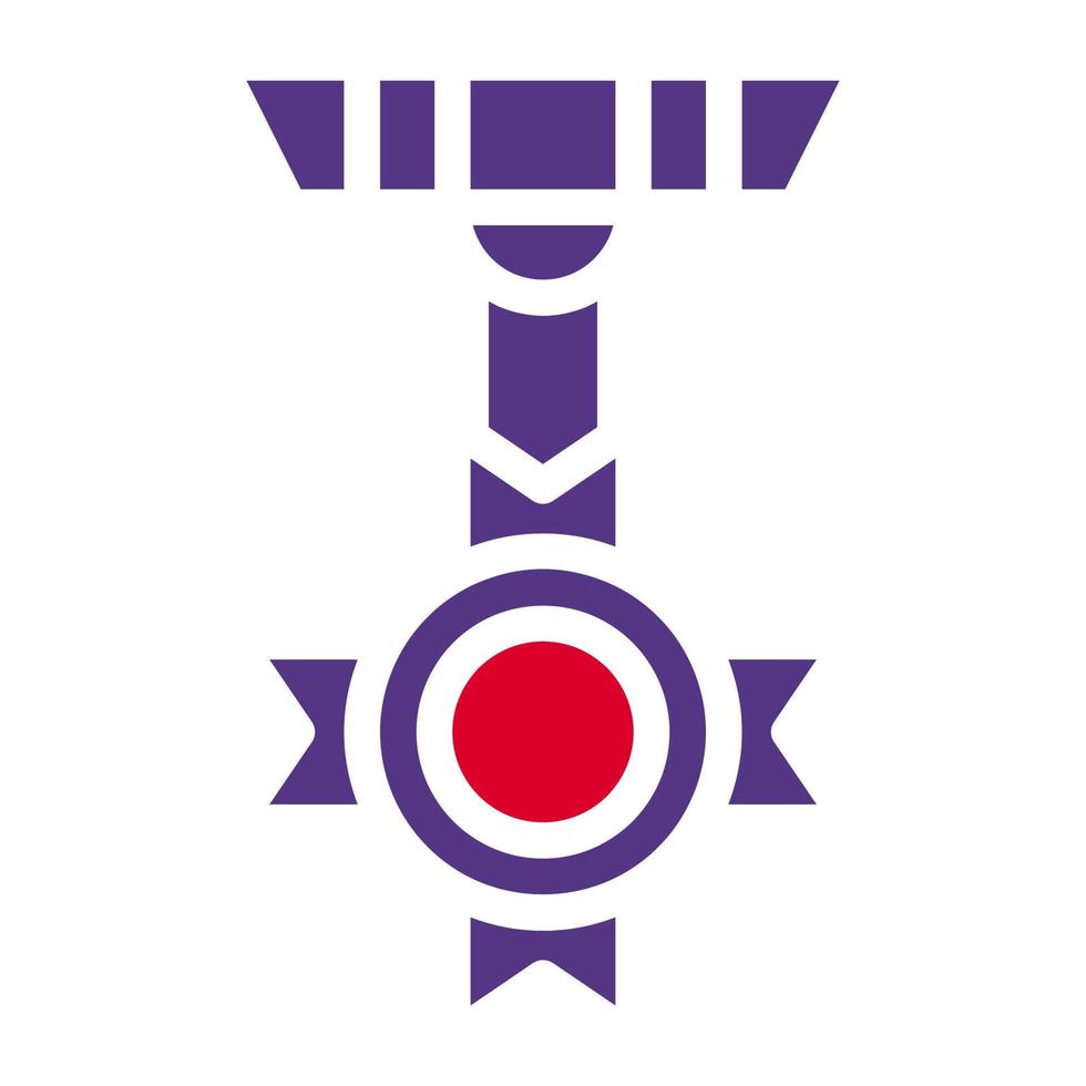 médaille icône solide rouge violet style militaire illustration vecteur armée élément et symbole parfait.