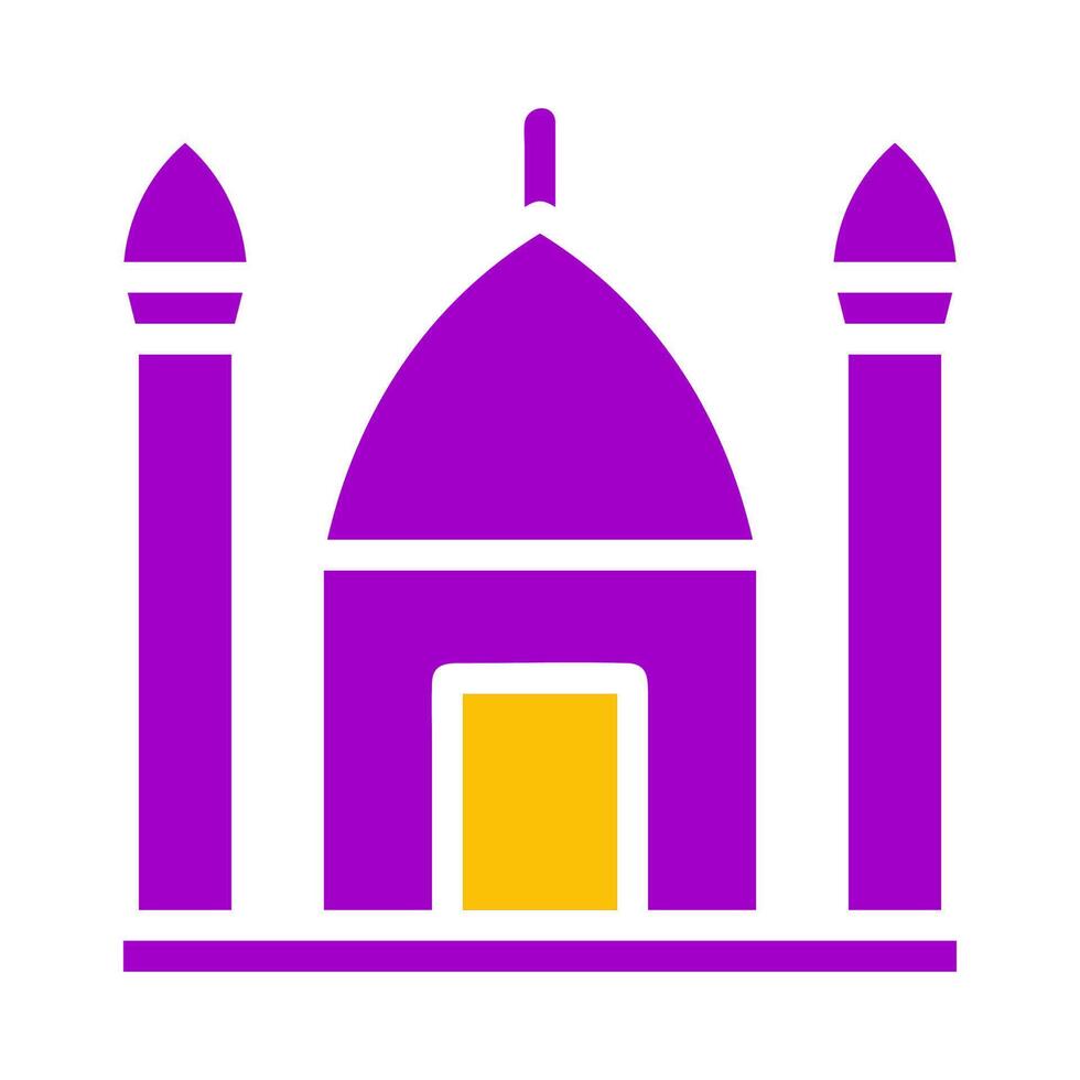 mosquée icône solide violet Jaune style Ramadan illustration vecteur élément et symbole parfait.