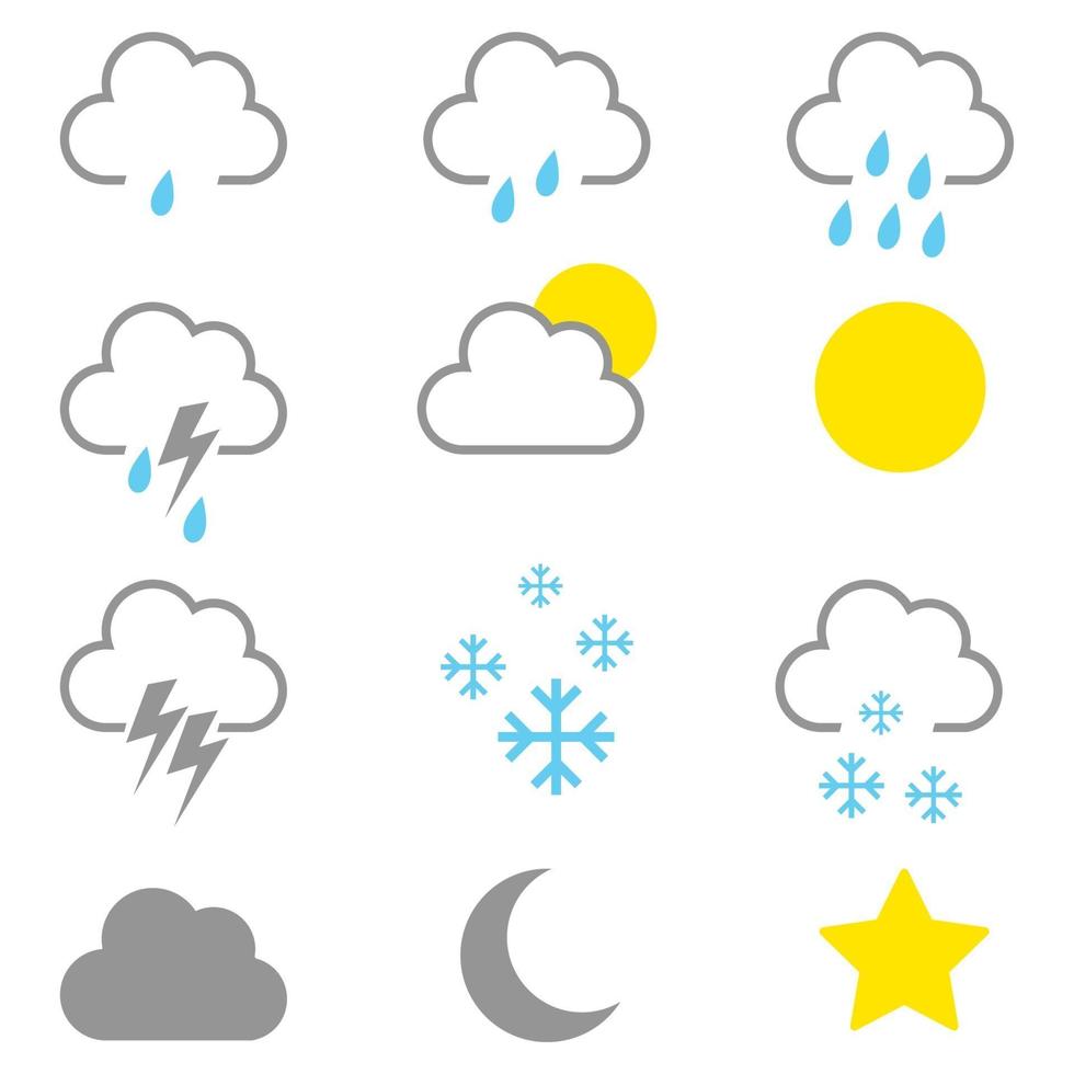 graphique simple des icônes météo vecteur