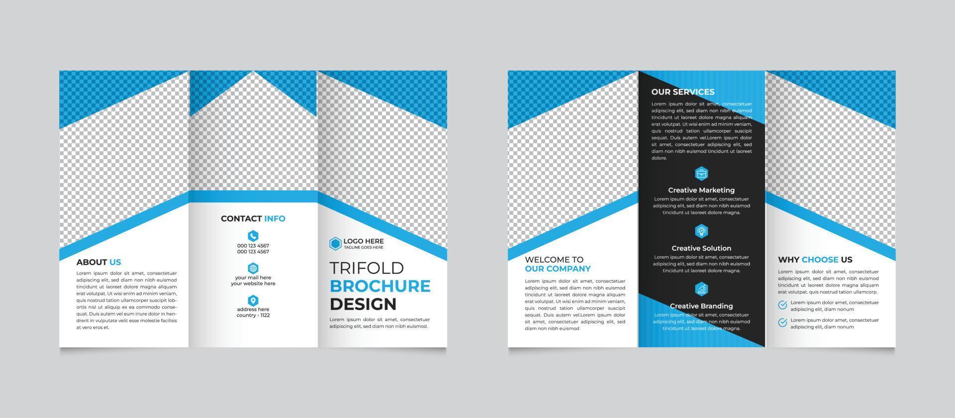 entreprise Créatif moderne à trois volets affaires brochure modèle conception gratuit vecteur
