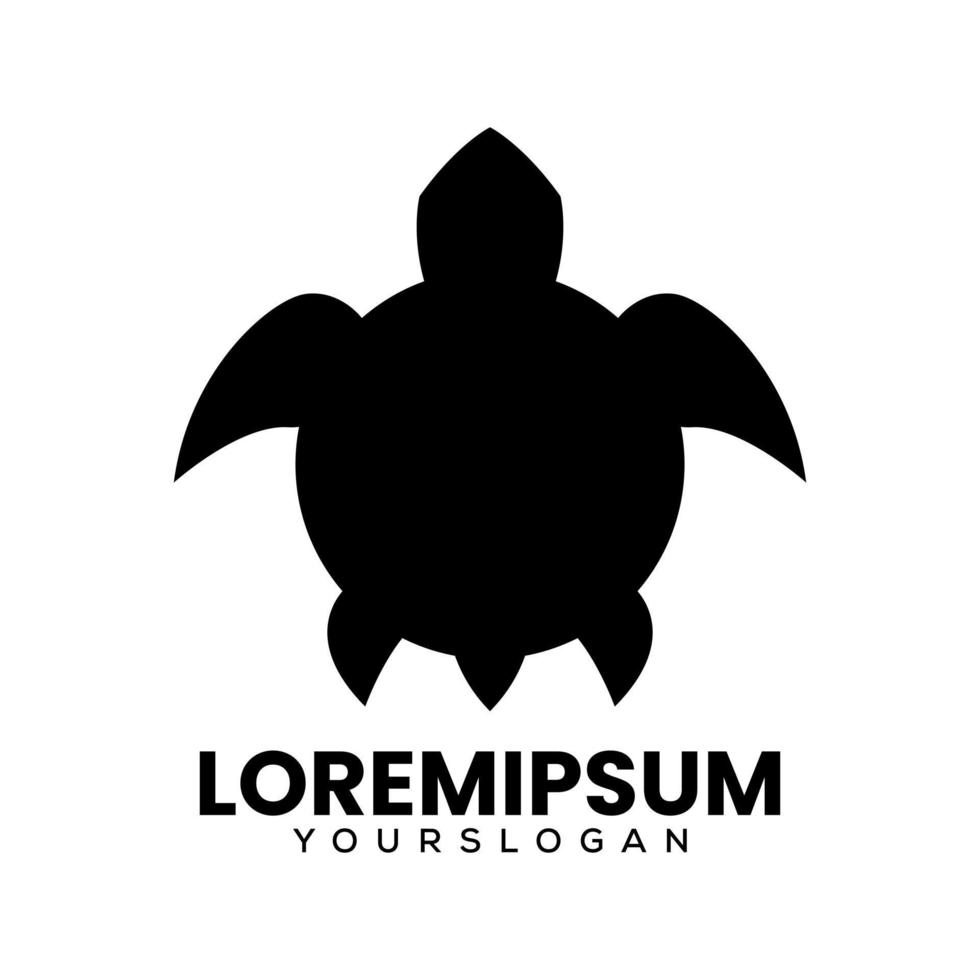 tortue logo silhouette modèle vecteur