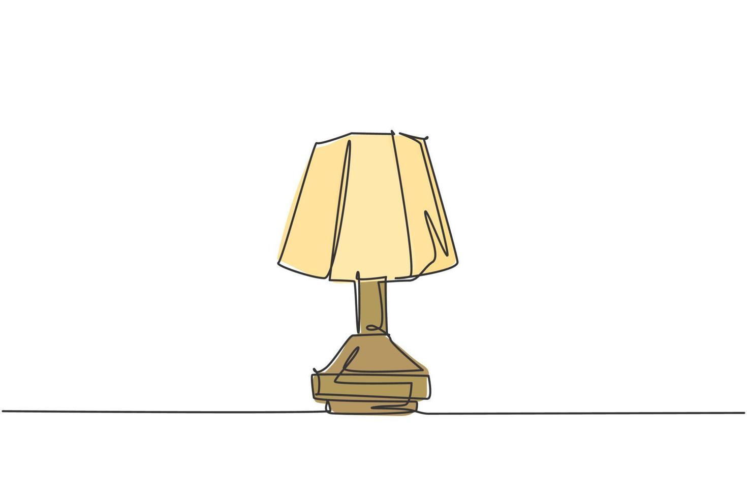 dessin au trait continu unique d'une lampe de table classique d'élégance pour la décoration d'intérieur. concept d'appareil ménager de lampe de bureau électronique. Une ligne moderne dessiner illustration vectorielle graphique de conception vecteur