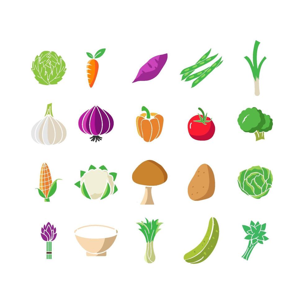 vecteur de modèle de conception de jeu d & # 39; icônes de légumes