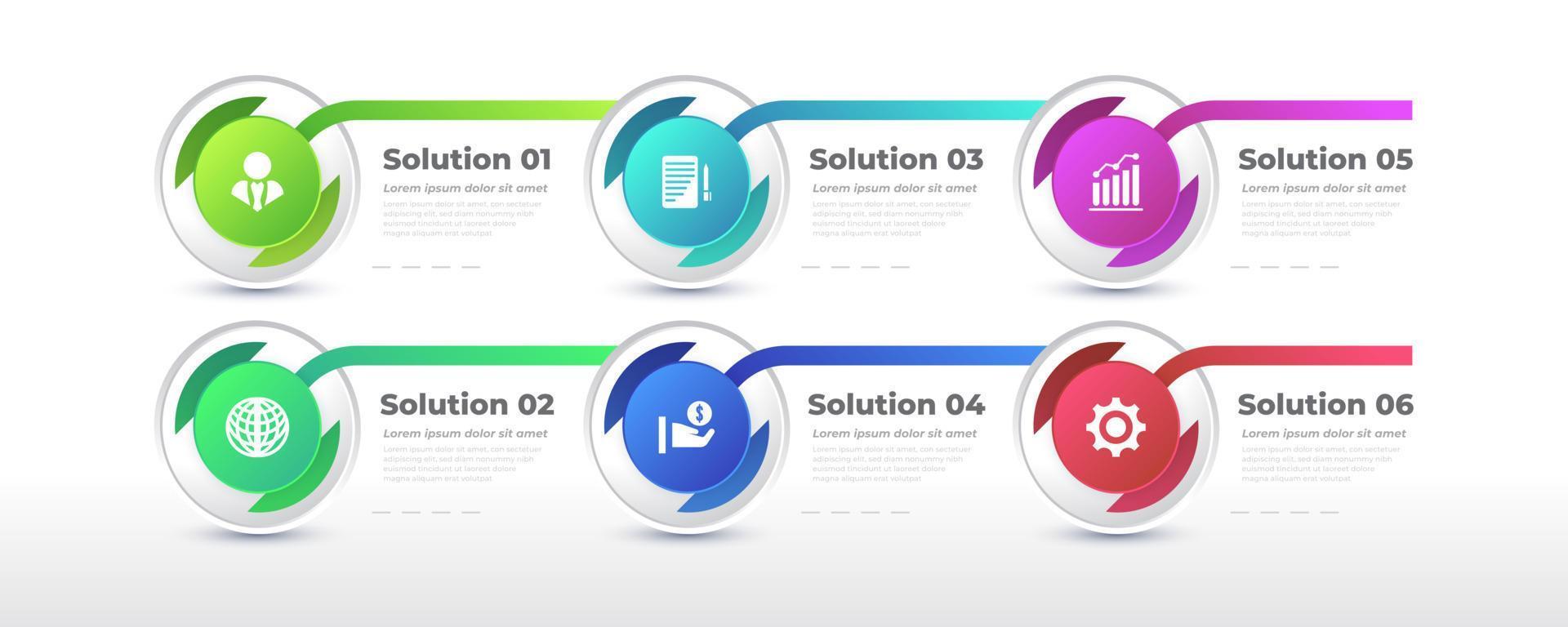 affaires infographie conception modèle avec 6 les options ou pas. pouvez être utilisé pour présentation, flux de travail mise en page, diagramme, ou annuel rapport vecteur