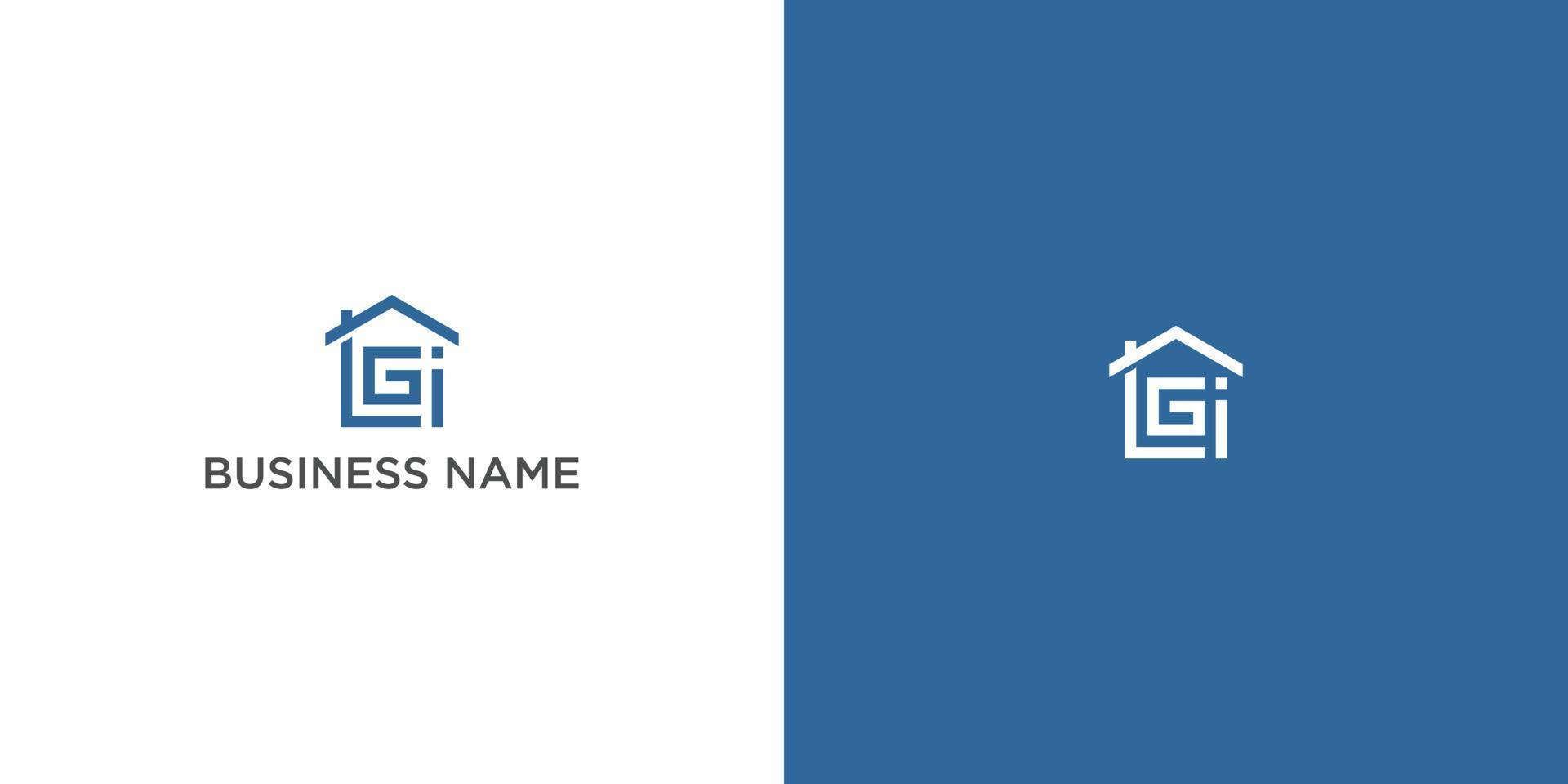 abstrait vecteur logo combine maison et le lettre g l je