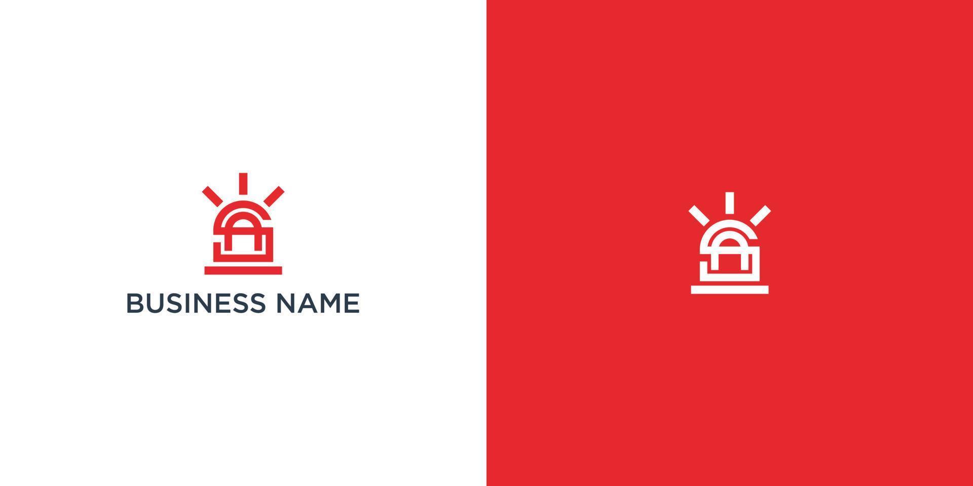lettre s avec sirène alarme logo conception graphique concept vecteur illustration