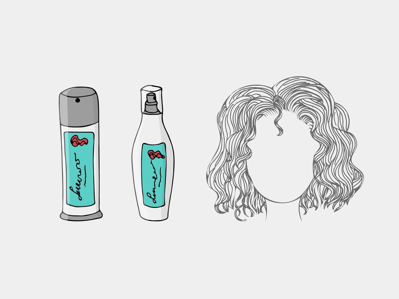 cheveux se soucier produits de beauté, laque et mousse pour cheveux. vecteur