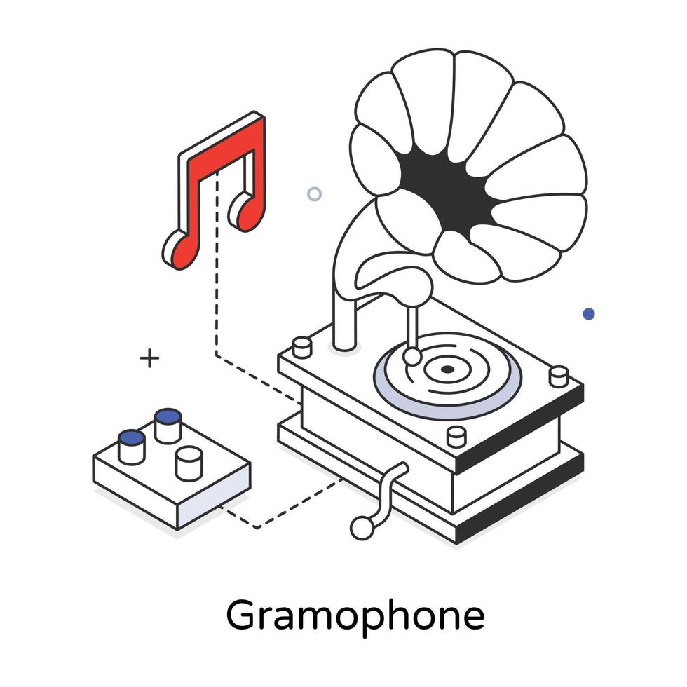 concepts de gramophone à la mode vecteur