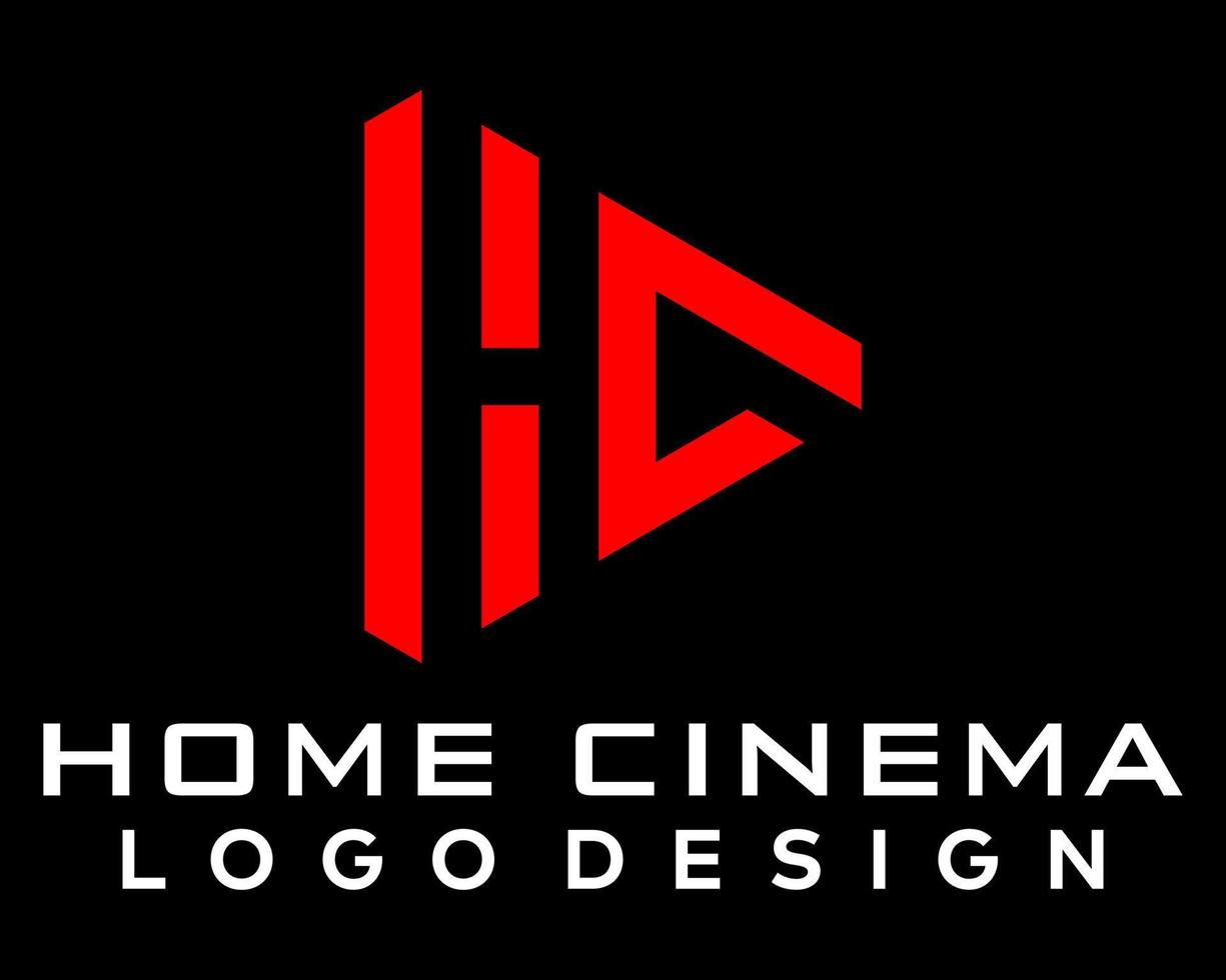 lettre hc monogramme jouer bouton vidéo logo conception pour film industrie. vecteur