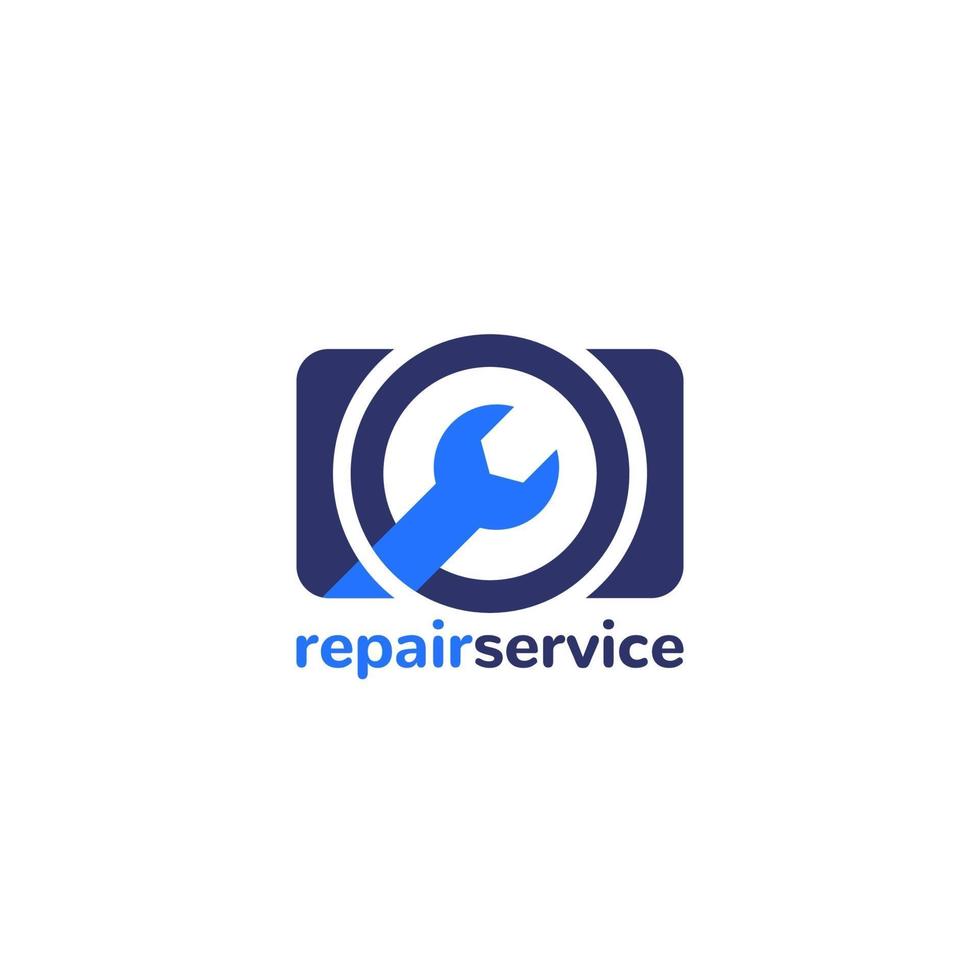 icône du logo vectoriel du service de réparation de la caméra.