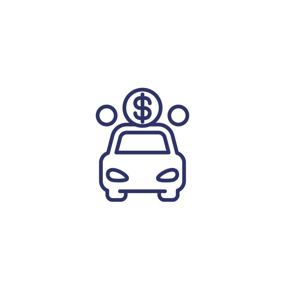 icône de ligne de paiement de voiture, vector.eps vecteur