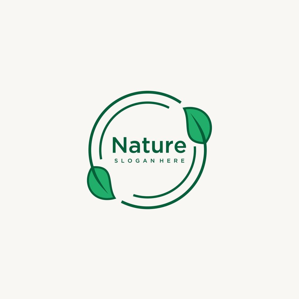 feuille cercle à base de plantes Naturel médicament minimaliste logo conception icône modèle vecteur