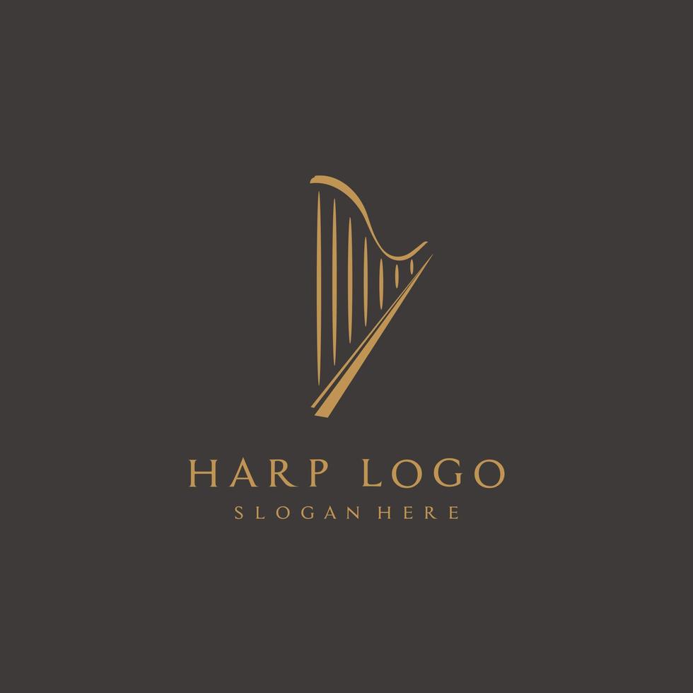 harpe lyre or logo conception icône vecteur illustration