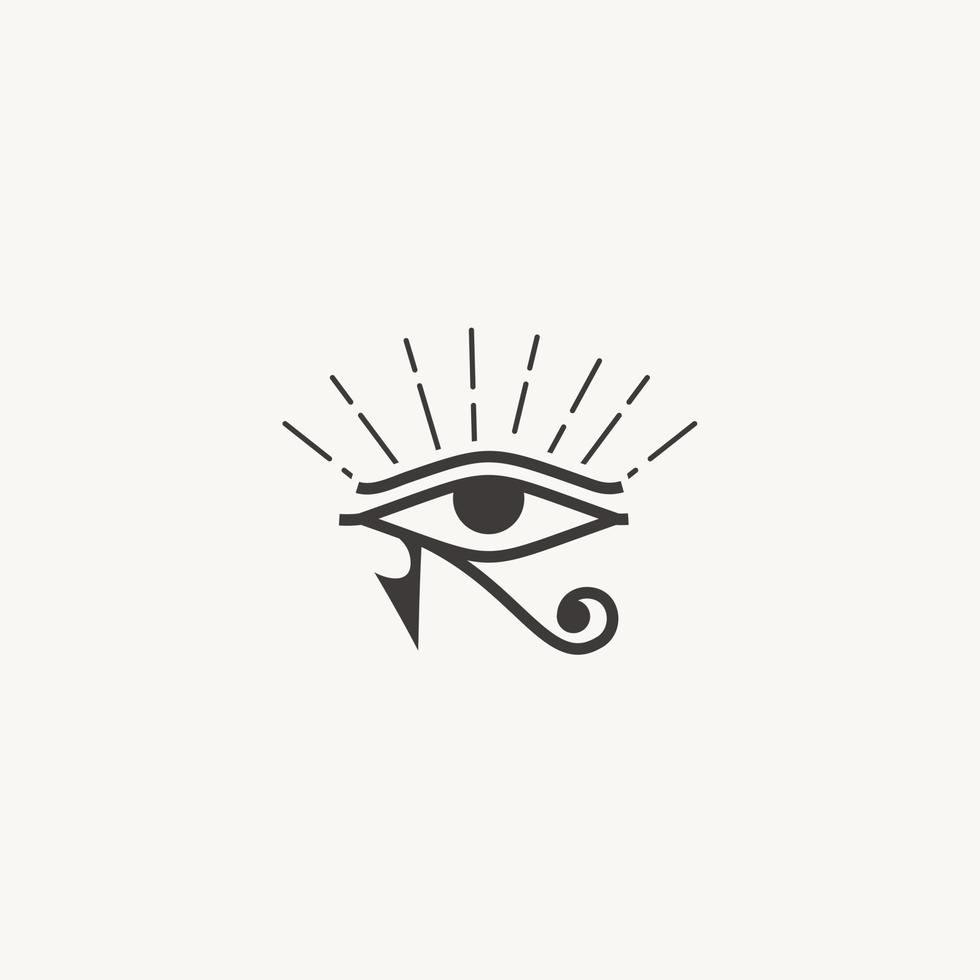 yeux de horus illuminati lumière rayon logo conception icône vecteur