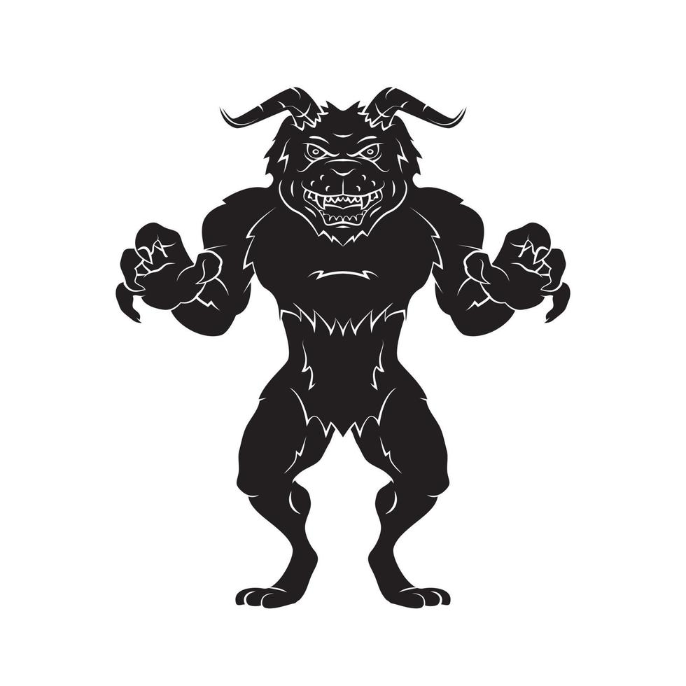 klaxon monstre noir vecteur illustration