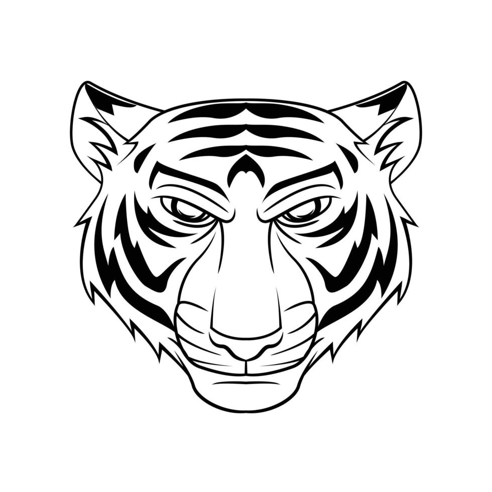 tigre tête symbole illustration conception vecteur