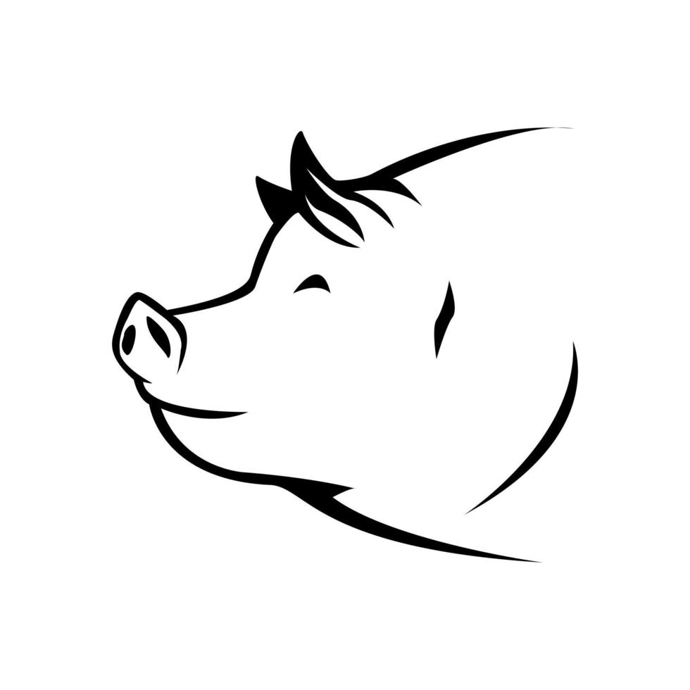 porc tête symbole illustration conception vecteur