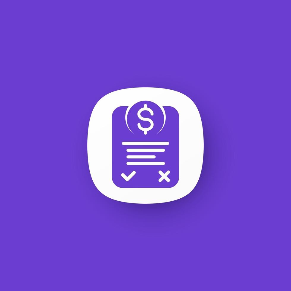 icône de facture en ligne pour apps.eps vecteur