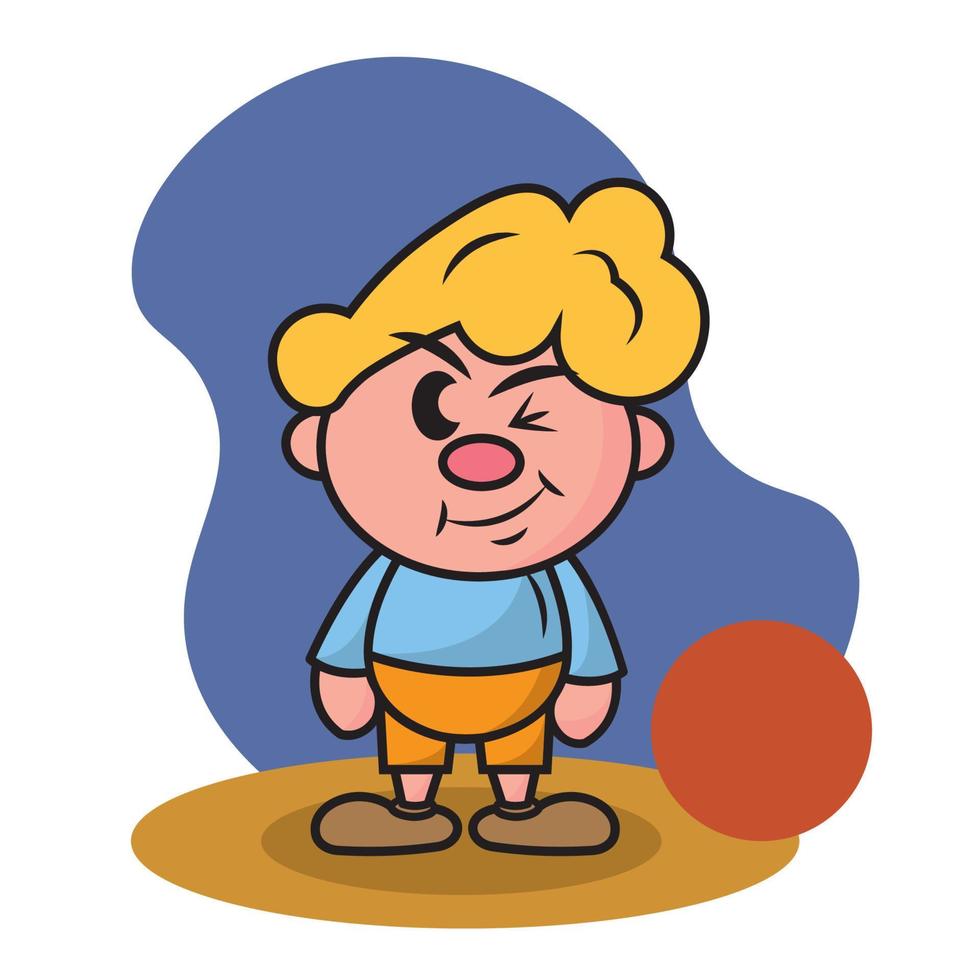 isolé coloré content garçon traditionnel dessin animé personnage vecteur illustration